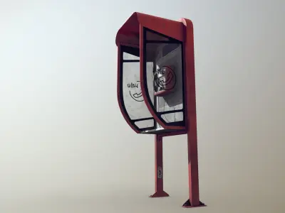 NoviSad PhoneBooth mono Low-poly 3D model
