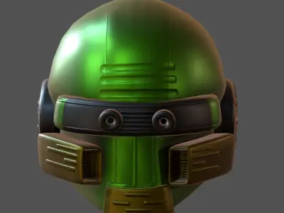 Gas mask helmet 3d model scifi Low-poly  Low-poly 3D model