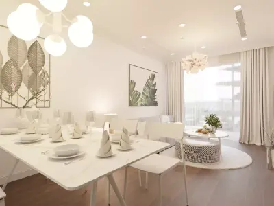 Stylish Living Room Interior Design Scene 3D model
