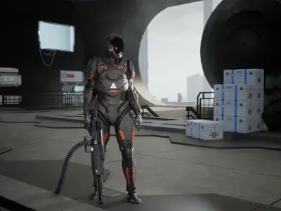 Modular Sci-Fi Warriors Low-poly 3D model