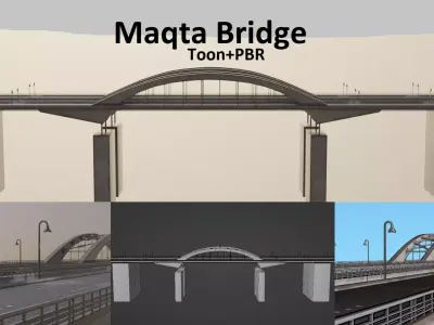 Maqta Bridge Low-poly 3D model