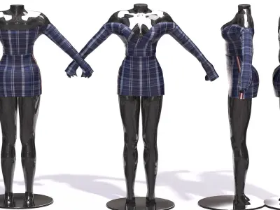 Female Clothing Low-poly 3D model