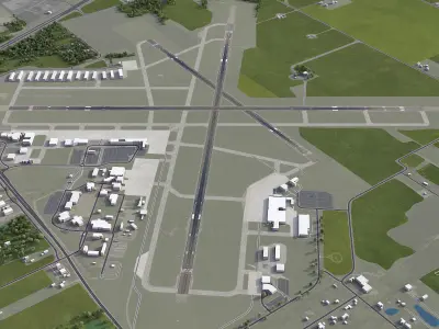 Springfield Airport Low-poly 3D model