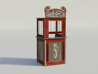 Ticket Booth - Low-poly PBR Low-poly 3D model