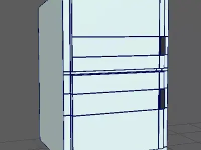refrigerator with doors and drawers Free 3D model