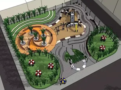 Urban Park 3D Model SketchUp 3D model