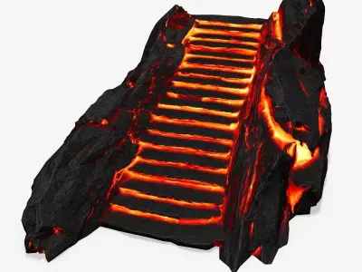 Volcanic Stairs Low-poly 3D model
