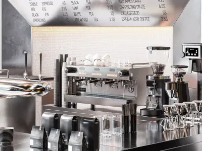 industrial cafe 3D model