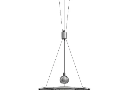 clepsydra pendant light in gold and glass 3D model