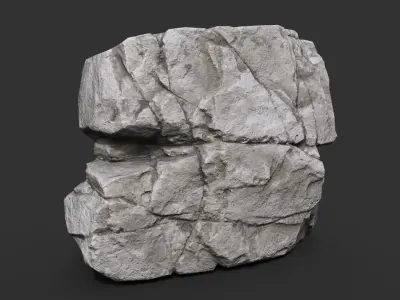 Gray Horizontal Rock Modular 221123 - Ultra HD 16K Texture Low-poly 3D model