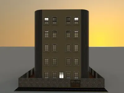 4 Floor tall square residence apartment 3d modal code 109 Free 3D print model