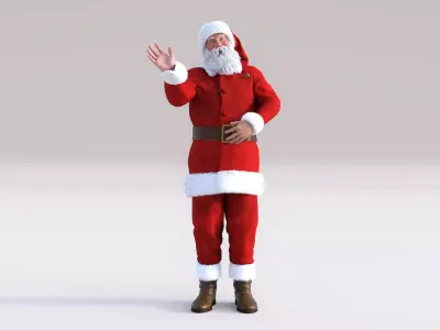 Santa Claus Rigged Animated  Low-poly 3D model