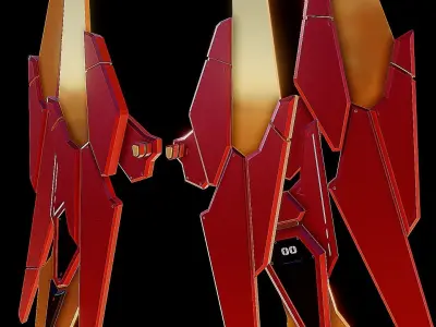 Robot Wings Low-poly 3D model 2