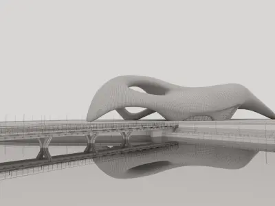 Futuristic building 37 3D model