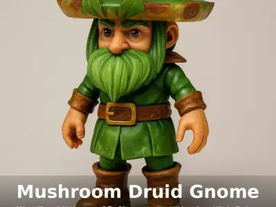 Woodland Gnome Collection 10 High-Poly Kitbash Characters 3D print model