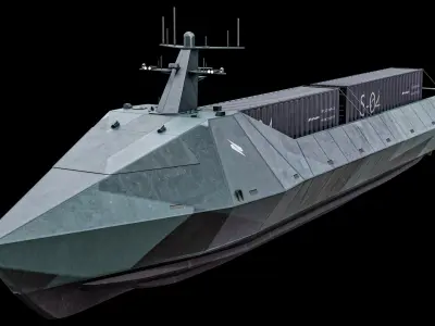  Marauder Saronic - Unmanned Robotic Autonomous Surface Vessel With Camo PBR 