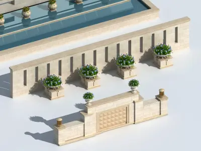 Fence in classic style with  3D model