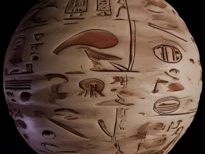 Ancient Egypt Hieroglyphs - VOL 3 - 7 Seamless PBR  Texture