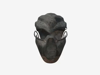 SciFi Ninja Mask A03 Black Dirt - Character Design Fashion Low-poly 3D model