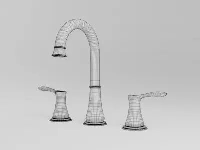 Double handed bathroom faucet 3D model