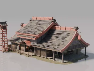 Traditional Japanese House 9 3D model