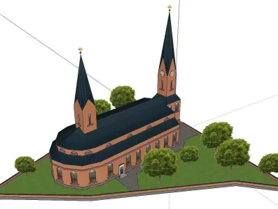 Architecture-Religion-God-Culture-Temple-084 church on hill 3D model