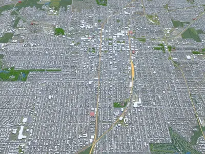 Springfield Illinois USA  Low-poly 3D model