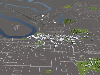 Montgomery 50x50km City Map Model 3D model
