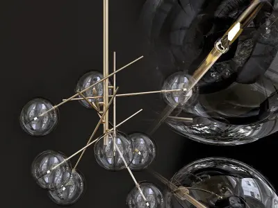 candela brass chandelier with clear glass balls 3D model