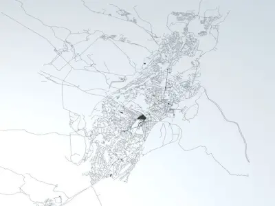 Yakutsk Road Network and Streets 3D model