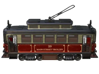 Old Tram Low-poly 3D model