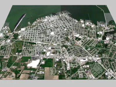 Cityscape Sandusky Ohio USA 3D model