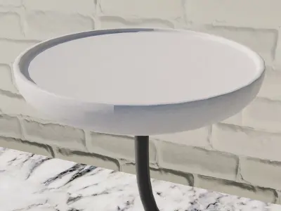 Lamp with bedside table Low-poly 3D model