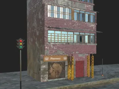 old house Low-poly 3D model 10
