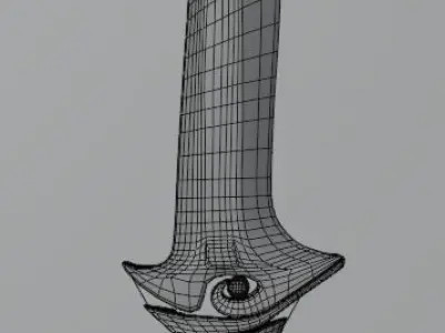 Stylish Gaming Dagger 3D Model Low-poly 3D model