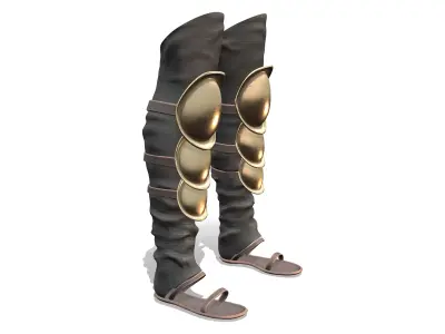 Amazon Warrior Woman Flat Boots Sandals Low-poly 3D model