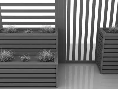 Planter Banch 3d Scene Low-poly 3D model