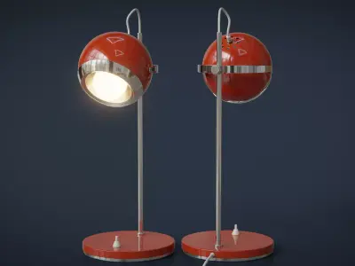 Retro Eyeball Table Lamp Low-poly 3D model