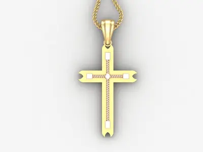 High Cross Pendant Light Gold 18K 4CP091 3D print model