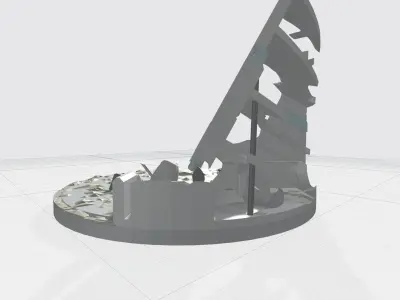 -MBS01F-AM Mecha Battle Scene 01 Building Aftermath 3D print model