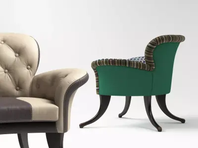 Marguerite pair of chairs designed 3D model