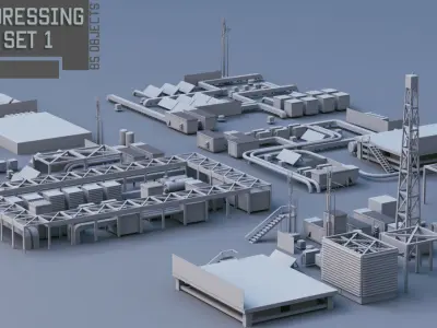 Scifi dressing kitbash set 1 3D model