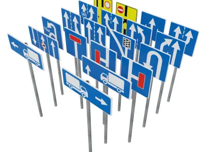 Information and indication signs set 2 3D model