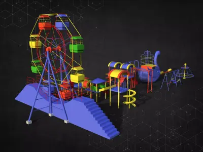 Children Park Ride Collection 3D model