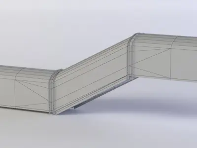 Stairs mailbox Low-poly 3D model
