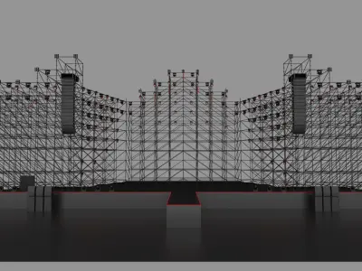 Stage infrastructure design 3D model 3D model
