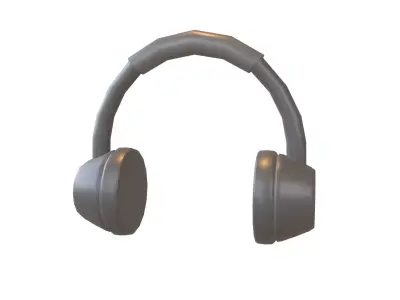 Headphone Icon v1 002 Low-poly 3D model