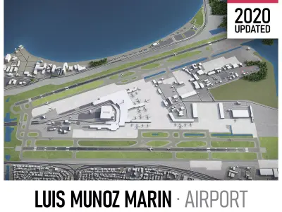 San Juan Airport Low-poly 3D model