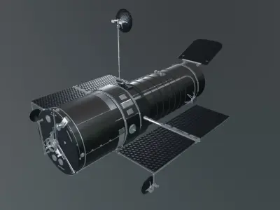 Hubble Satelite Low-poly 3D model