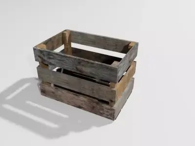 Wooden Crate for Fruits Vegetables - Caixote de Madeira Frutas Low-poly 3D model